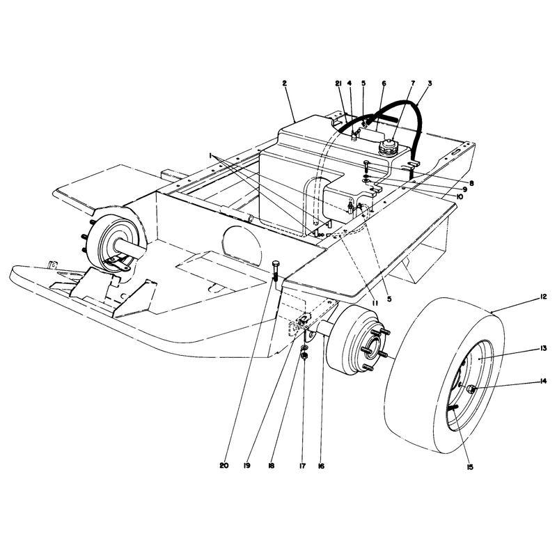 Gas Tank And Axle Assembly
