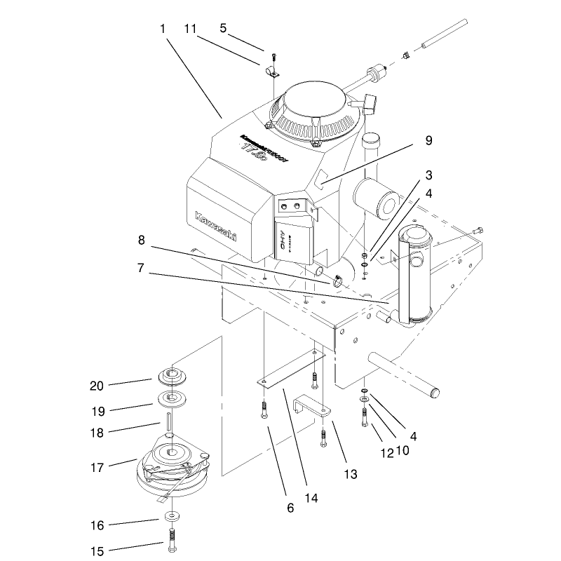 Engine and Muffler Assembly