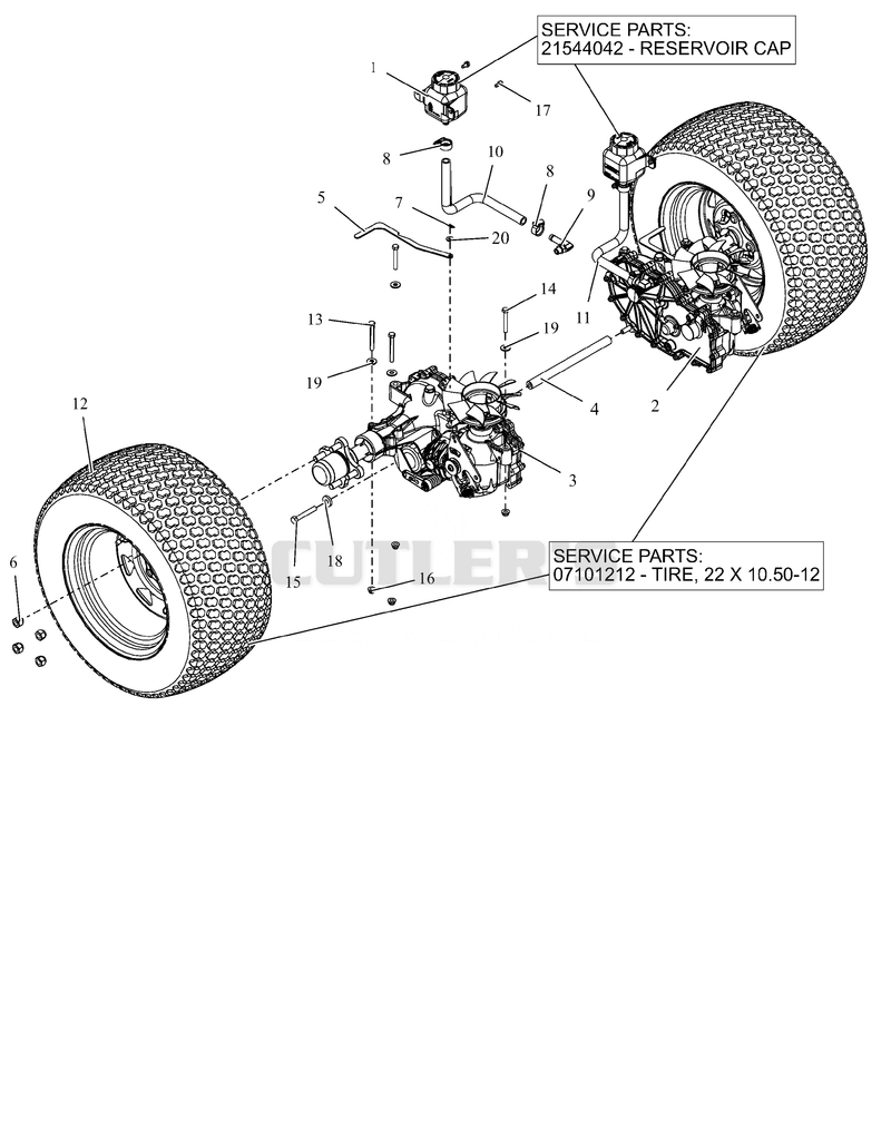 Rear Tires And Transaxles - 52"
