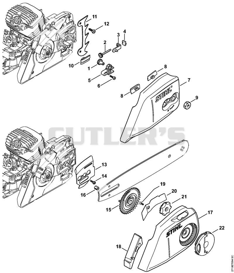 Chain tensioner, Chain sprocket cover