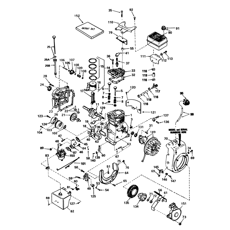 Engine Tecumseh Model H35-45582n