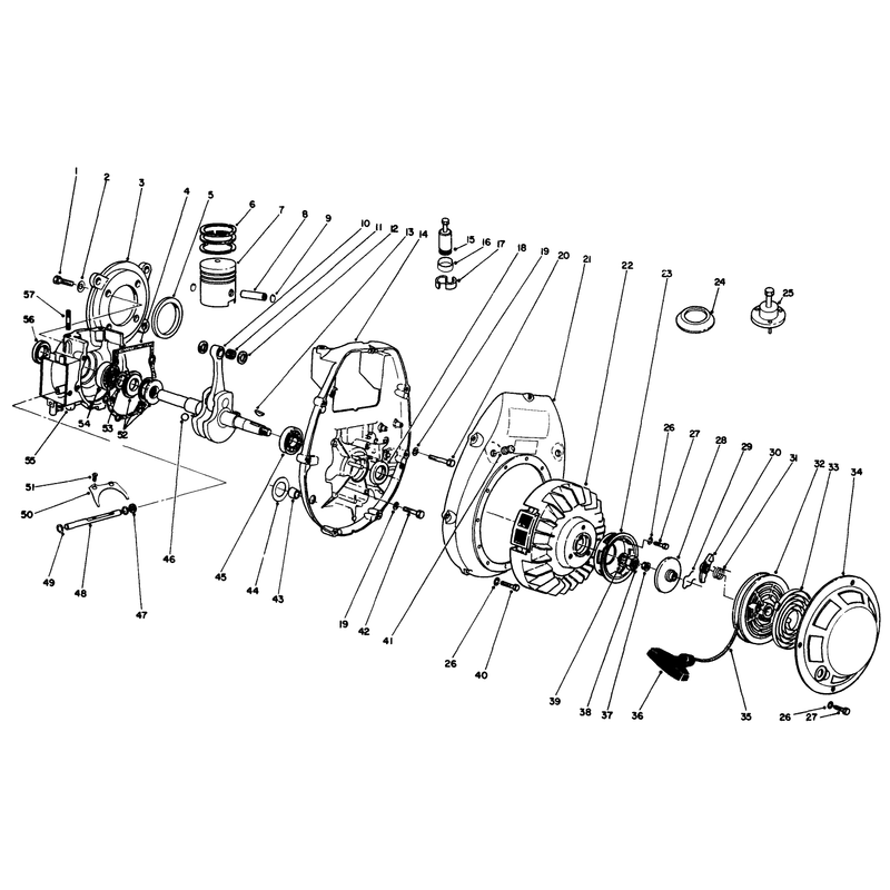 Crankcase and Flywheel Assembly