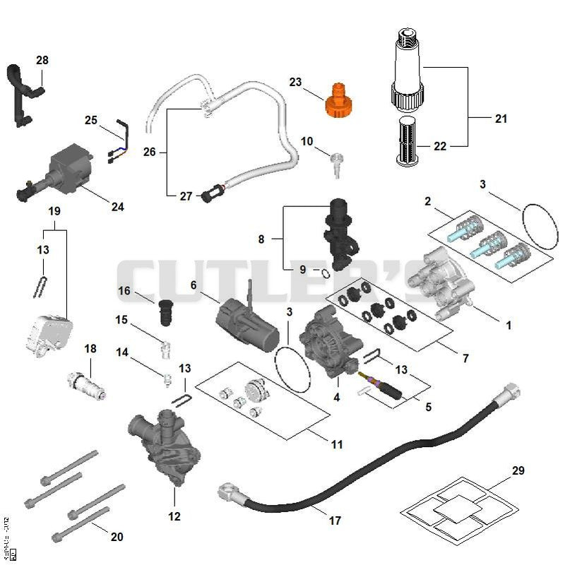 Pump, valve block