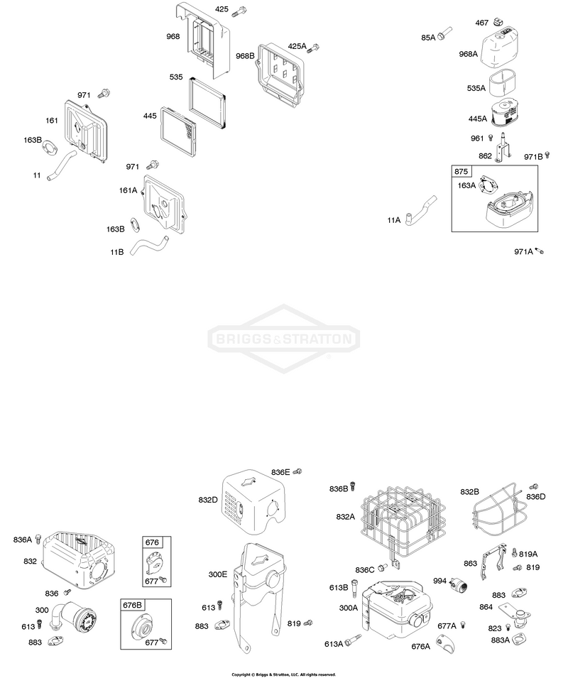 Air Cleaner, Controls, Exhaust System