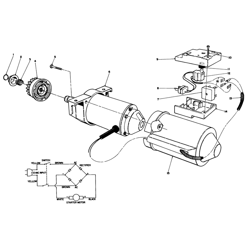 Starter Motor & Switch Housing Assembly