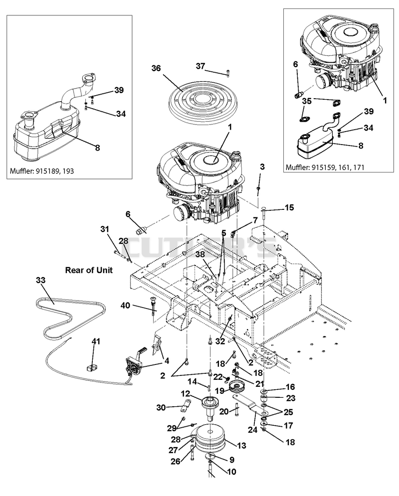 Engine, Exhaust, Belts And Idlers