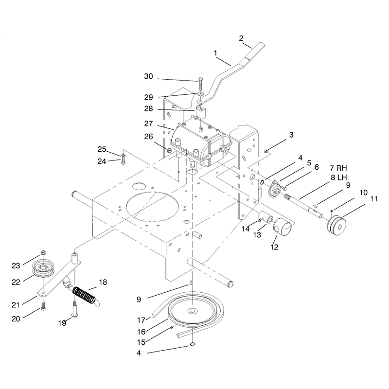 Transmission and Idler Pulley Asm