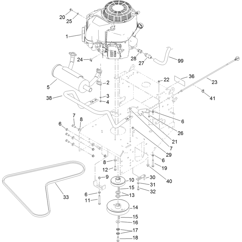 Engine and Exhaust Assembly