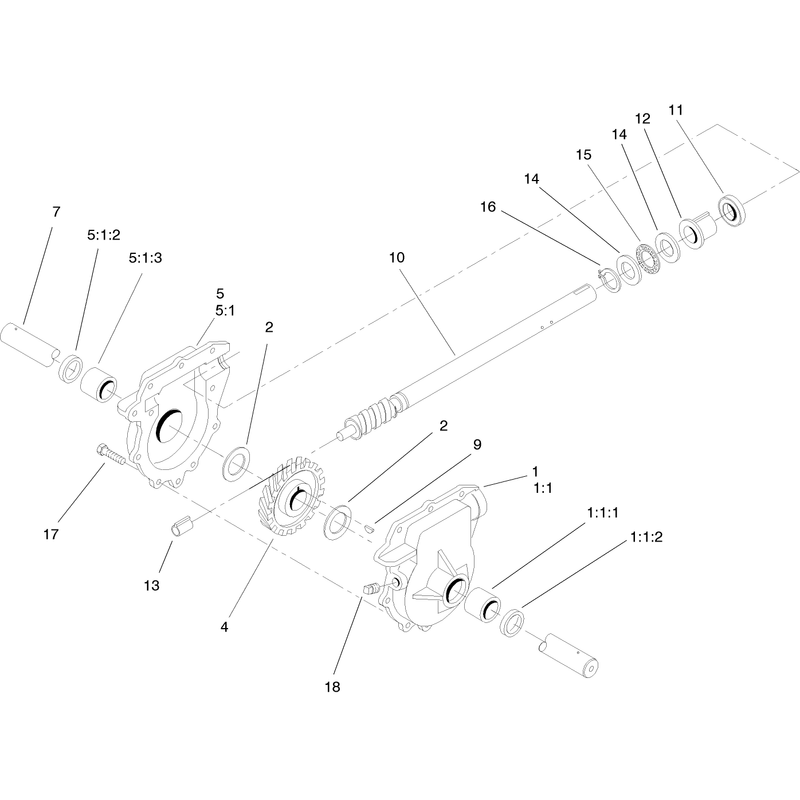 28 Inch Auger Gearcase Assembly No. 106-7254