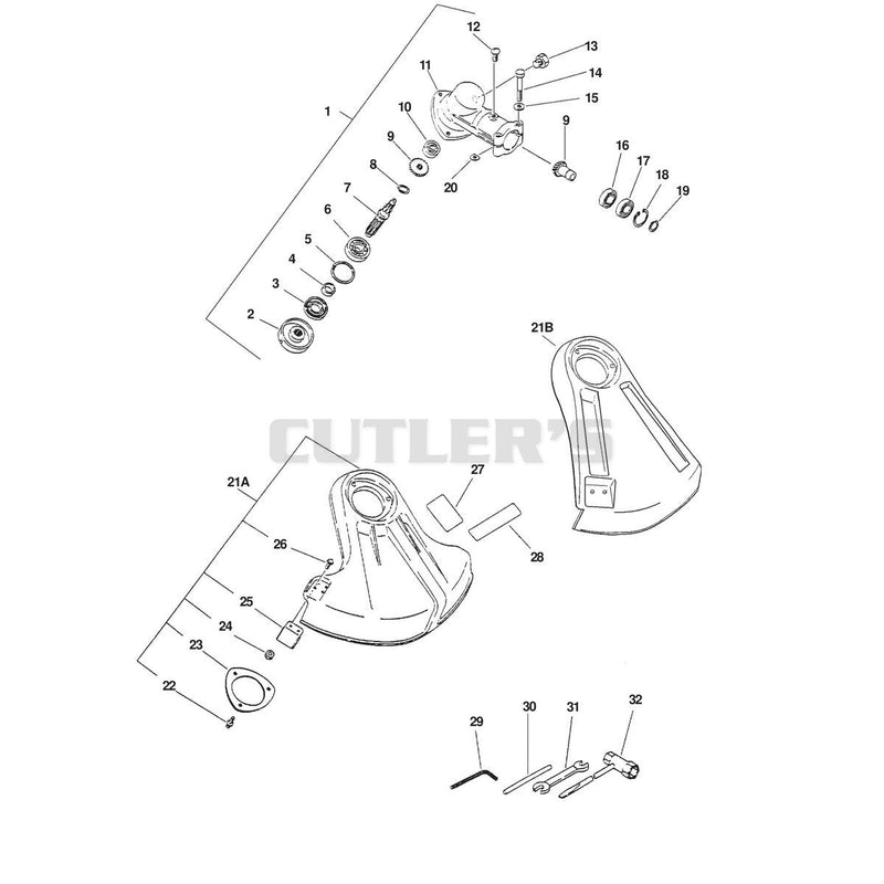GEAR HOUSING, SHIELD, TOOLS
