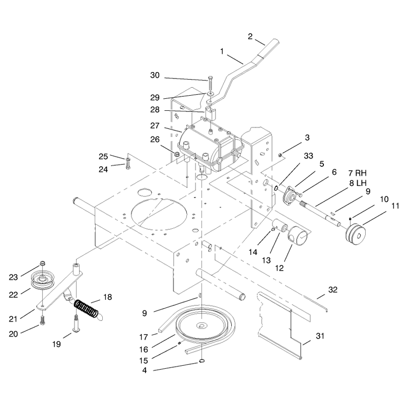 Transmission and Idler Pulley Assembly
