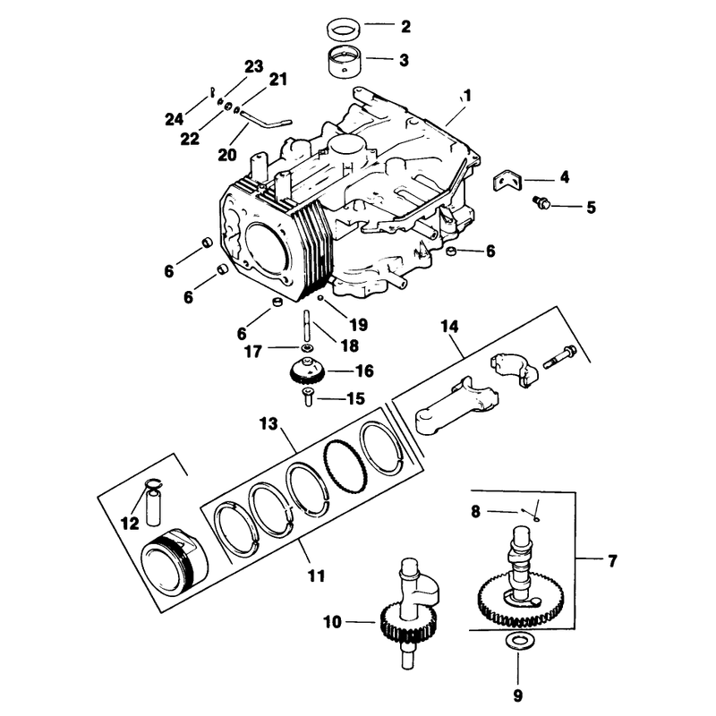 Crankcase Engine Kohler Model No Cv14t-1412