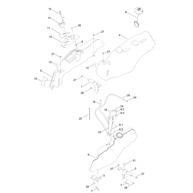 Body Styling and Fuel Tank Assembly