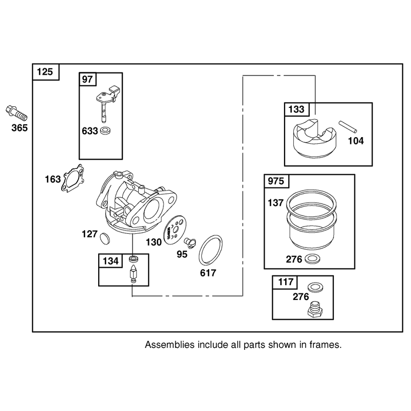 Carburetor Overhaul Kit Assembly Briggs and Stratton Model 12f802-1770-B1