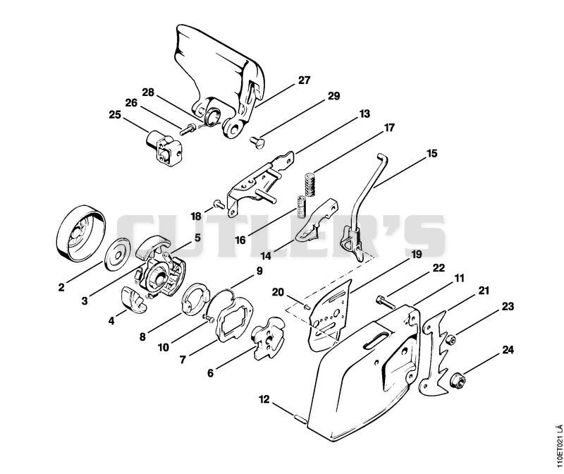 Chain brake with isolating clutch