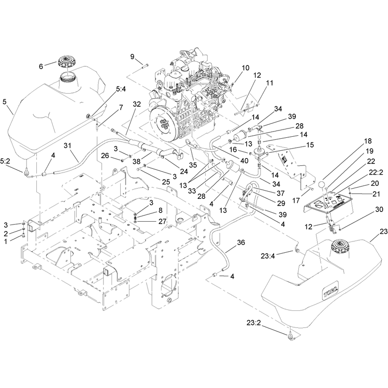 Throttle Control Panel and Fuel Tank Assembly