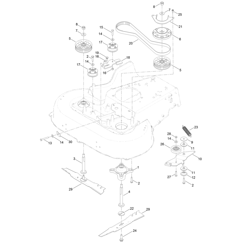 Belt Spindle and Blade Assembly