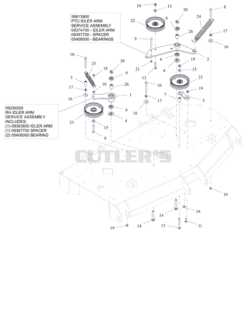 Deck Drive Idlers - 52", 60", and 72"