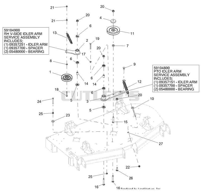Idlers And Sheaves - 52-Inch Deck
