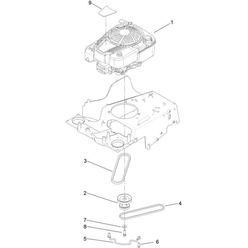 Engine and Pulley Assembly