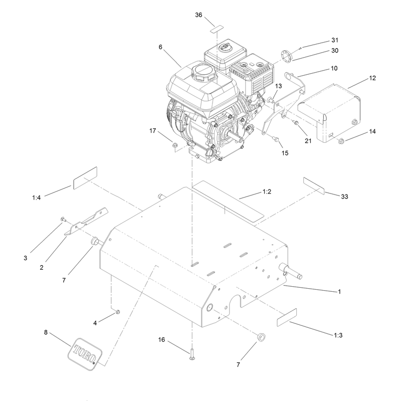 Frame and Engine Assembly