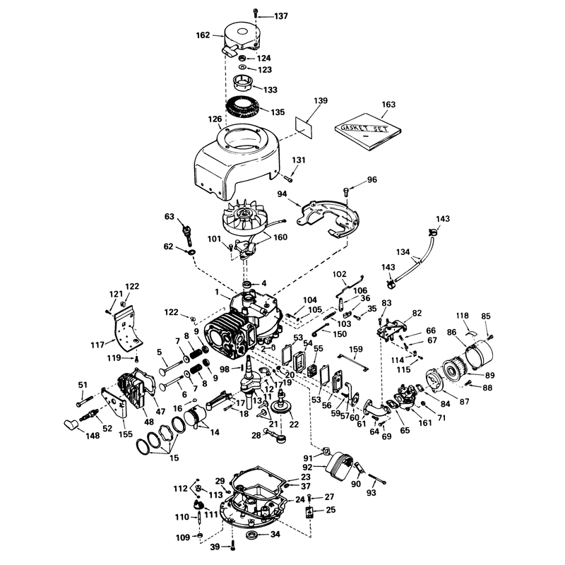 Engine Tecumseh Model No V60-70287j