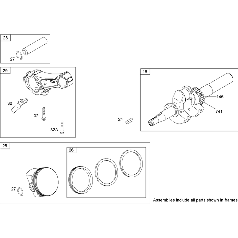 Crankshaft Assembly Briggs and Stratton 126302-0210-B1