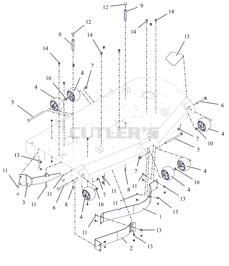 Anti-Scalp Wheels, Baffles and Deck Stops - 60"