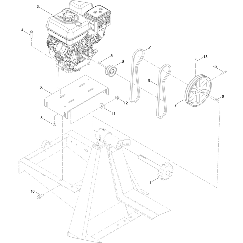 Engine and Belt Assembly