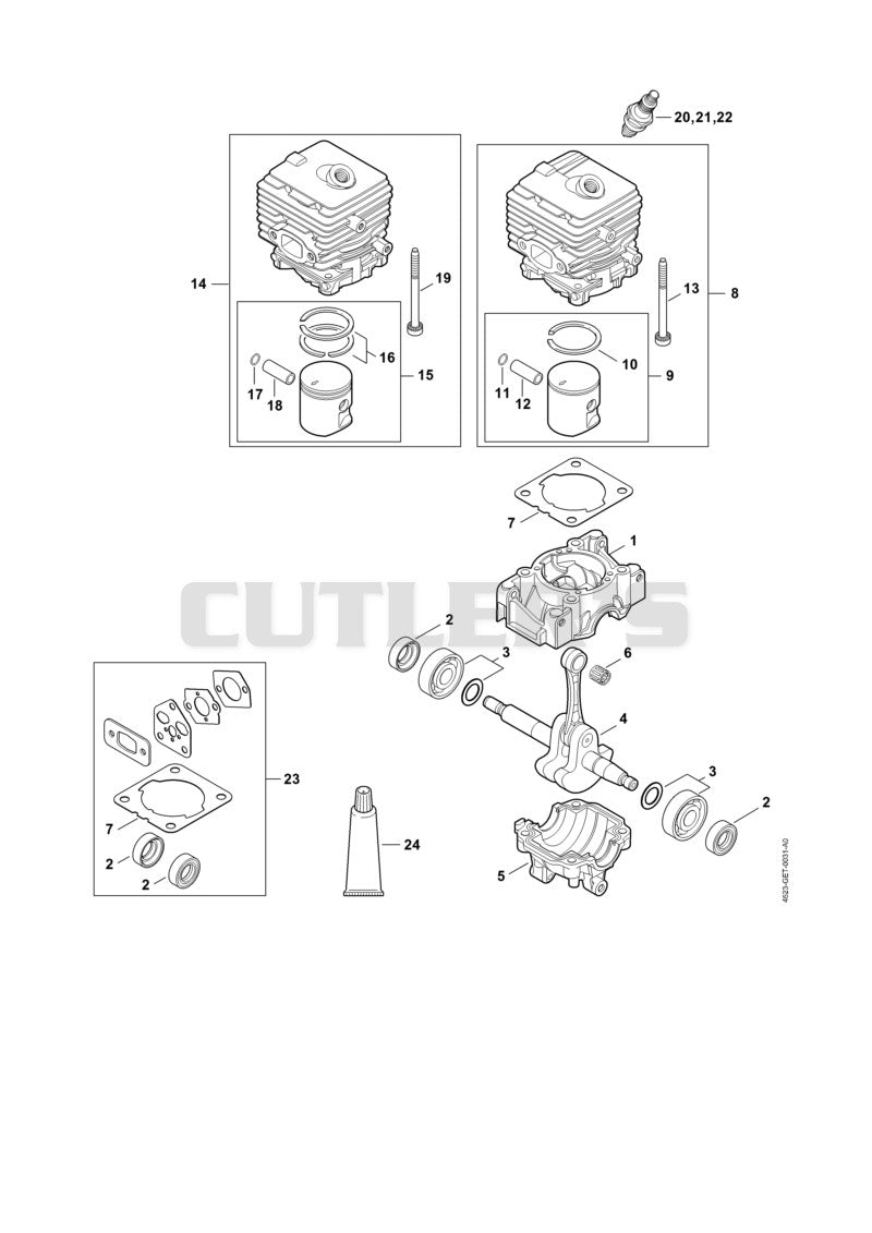 Crankcase, Cylinder