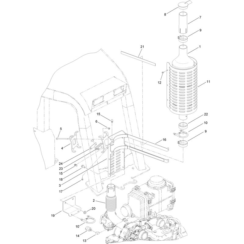 Muffler and Mounting Assembly
