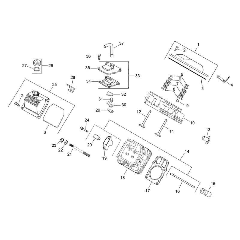 Head Valve and Breather Assembly Kohler CH745-0007