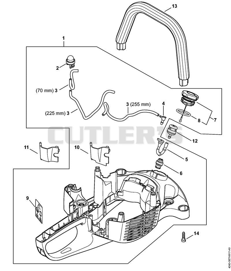 Handle housing, Fuel tank