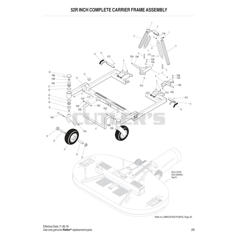 52R Inch Complete Carrier Frame Assembly