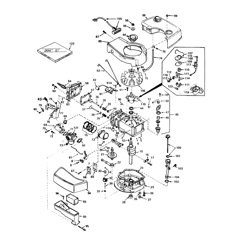 Engine Tecumseh Model No Tnt 100-10065c