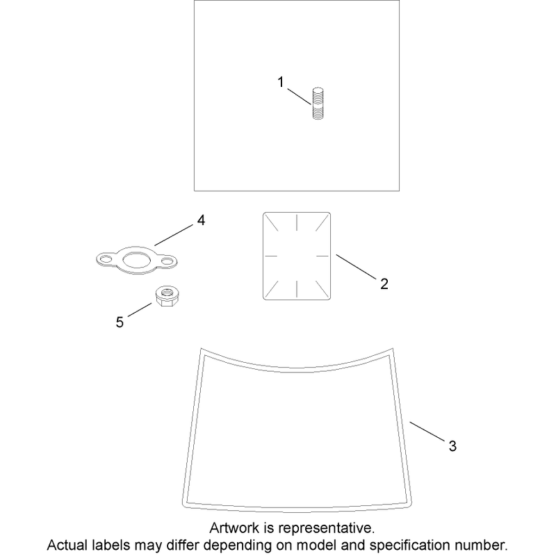 Exhaust Stud Gasket and Decal Assembly Kohler SV735-0011