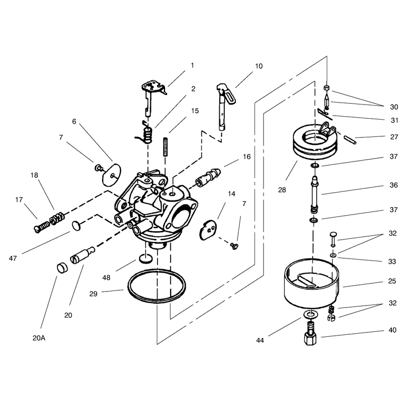 Carburetor No. 640052  Tecumseh HMSK80-155672V (Model No. 38078 Only)