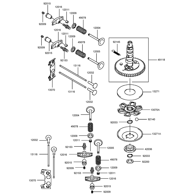 Valve and Camshaft Assembly  Kawasaki FH580V-CS13-R