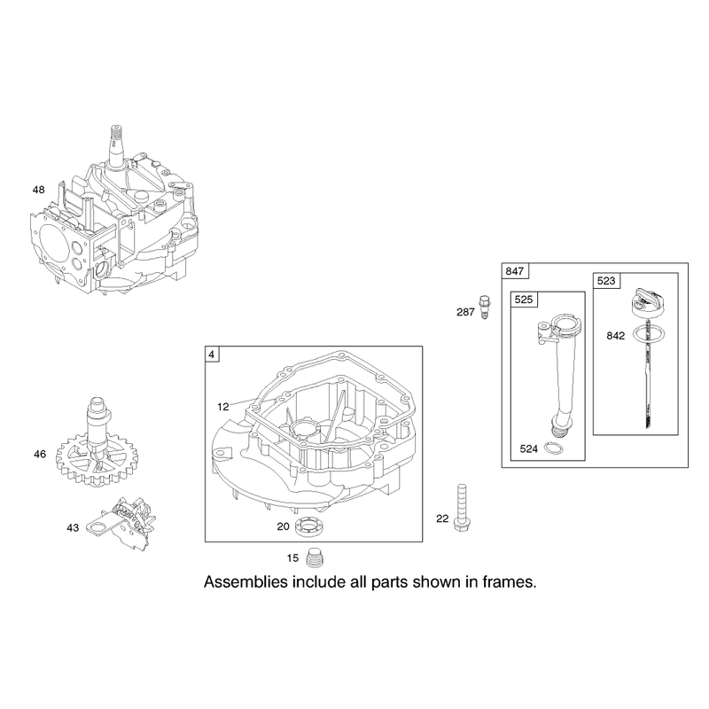 Crankcase Assembly Engine Briggs and Stratton Model 124K02-0110-B1