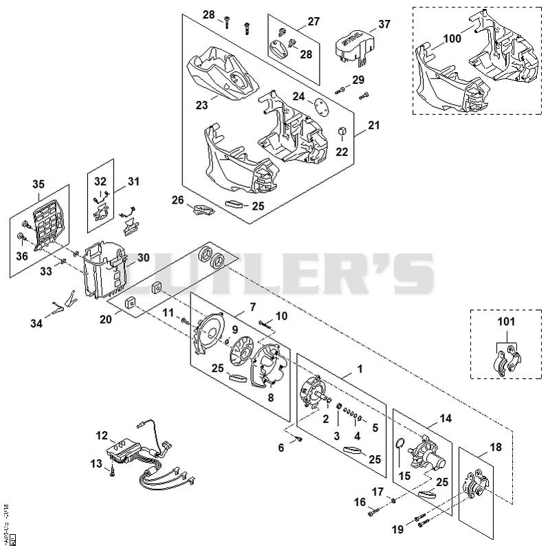 Electric motor, Motor housing, Bike handle FSA 200