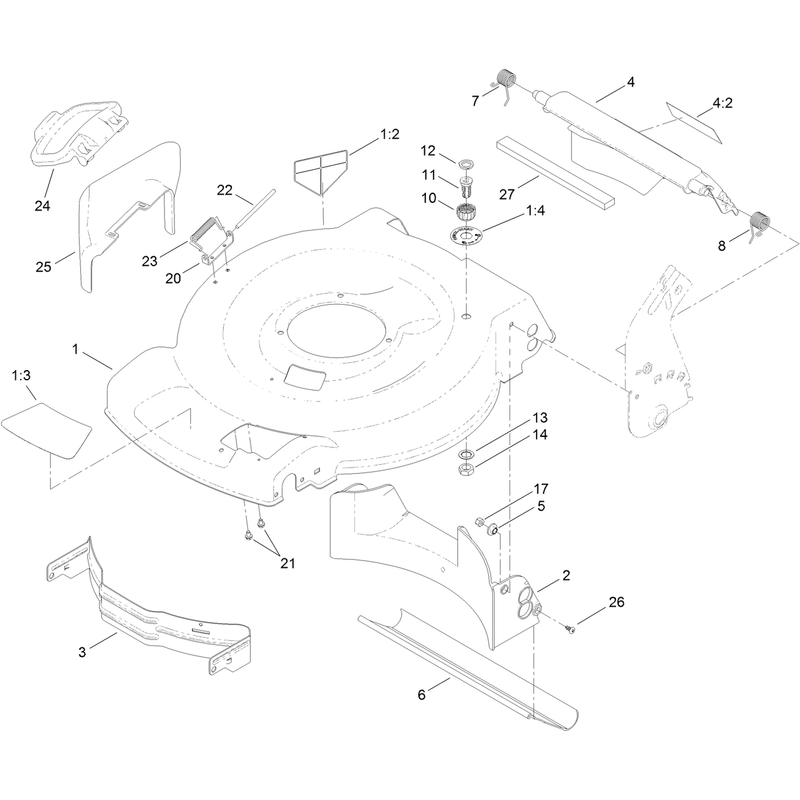 Housing and Rear Deflector Assembly