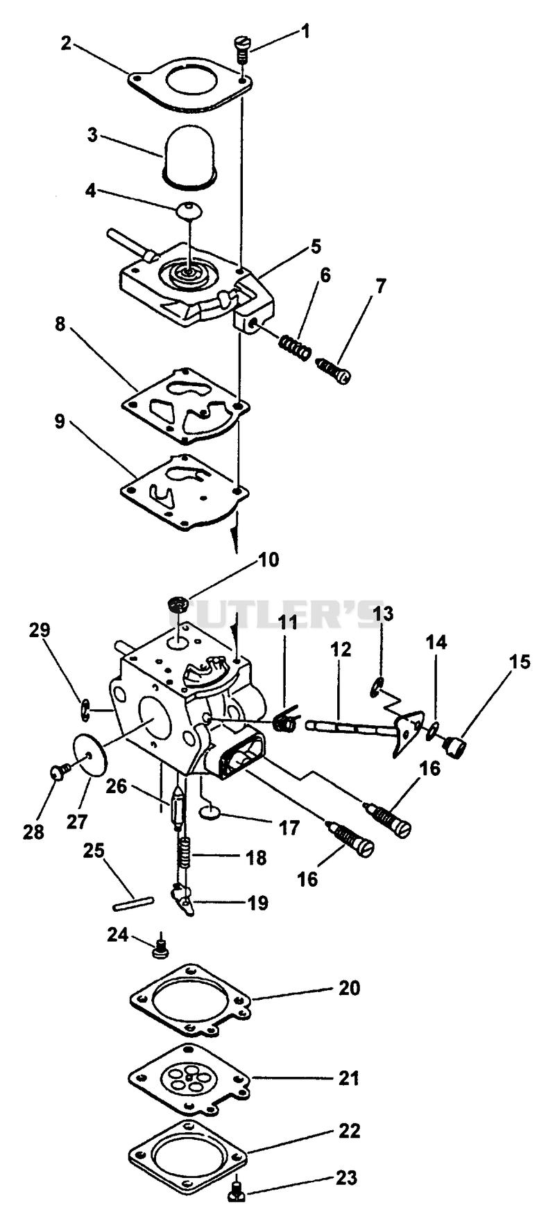 Carburetor S/N: 007864_Up, S/N: 001001_Up T1E