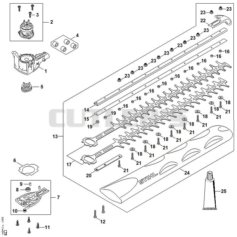 Gear head, Electric motor, Cutter bar