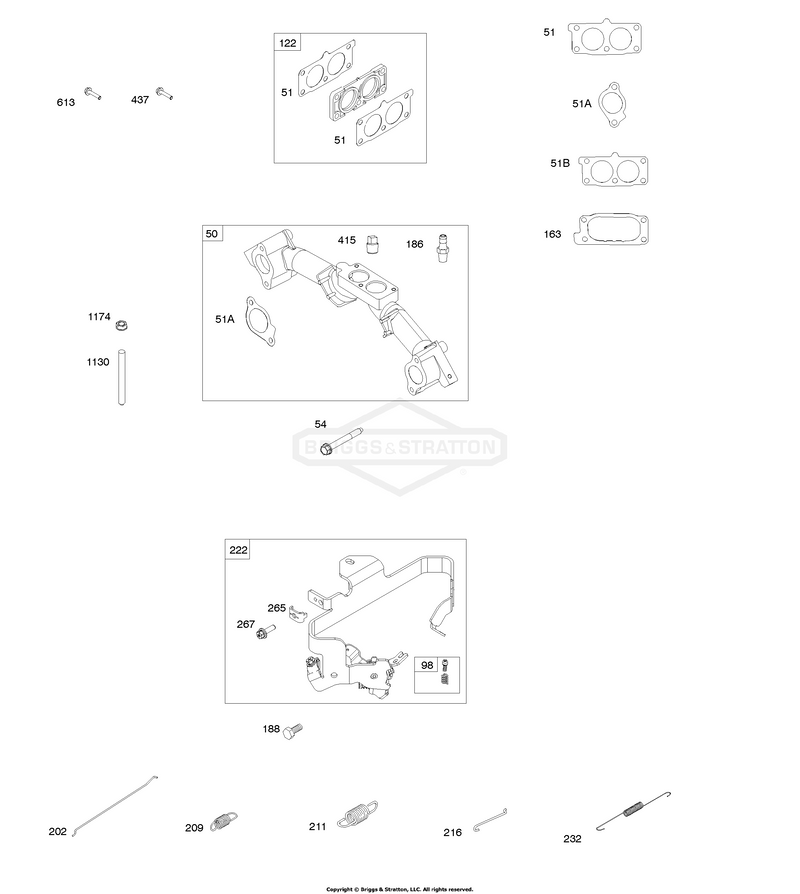 Intake Manifold, Control Bracket, Springs