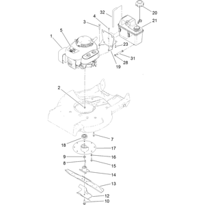 Engine Fuel Tank and Blade Assembly