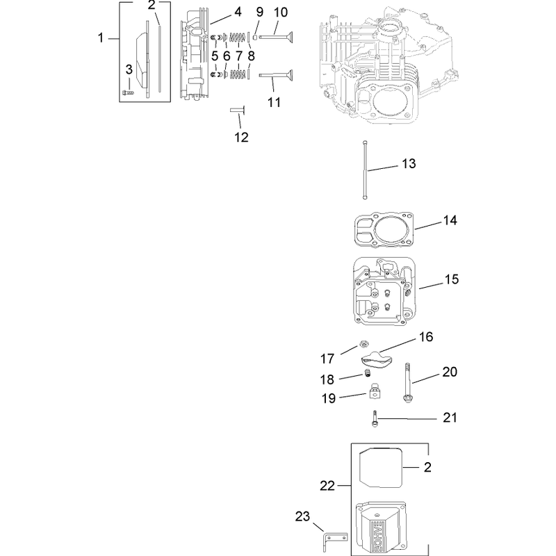 Head Valve and Breather Assembly Kohler SV720-0011