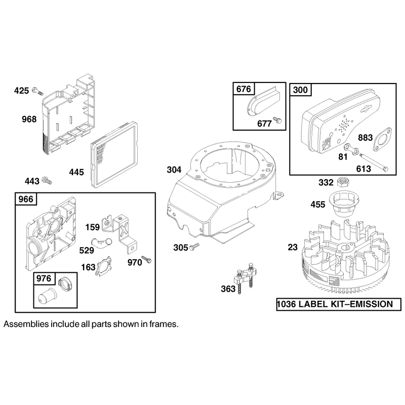 Muffler Air Cleaner and Blower Assembly Engine Briggs and Stratton Model 12h802-1767-E1