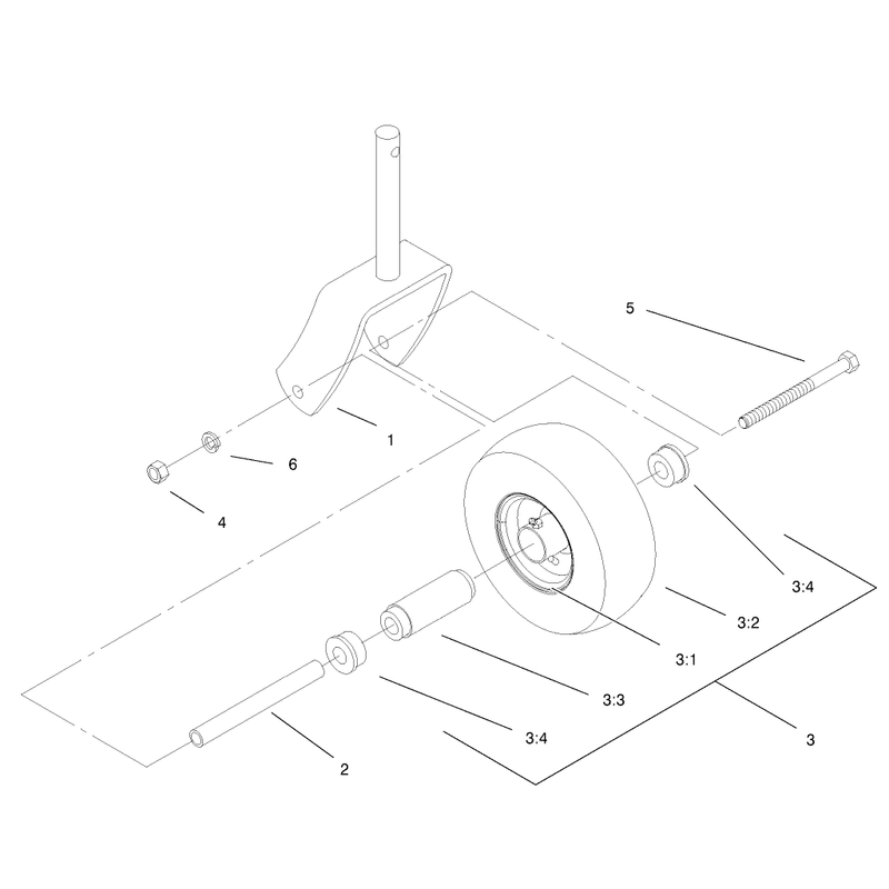 Caster and Wheel Assembly No 1-322154