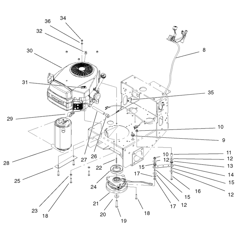 Engine and Clutch Assembly