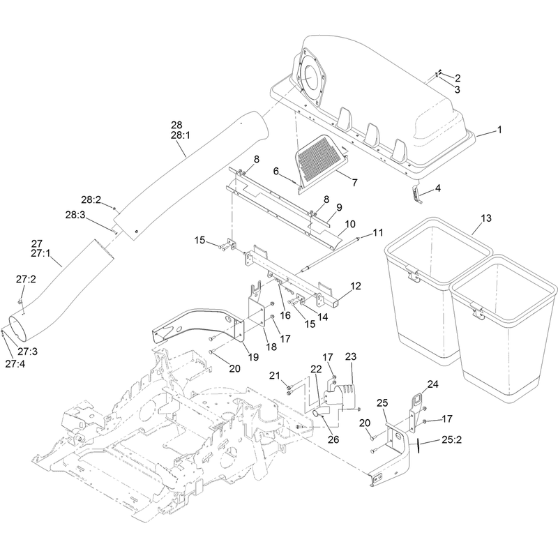 Bagger Top and Mounting Assembly